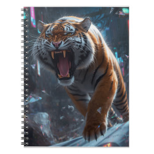Cyber-Tiger-Brüll-Wandkunst Notizblock