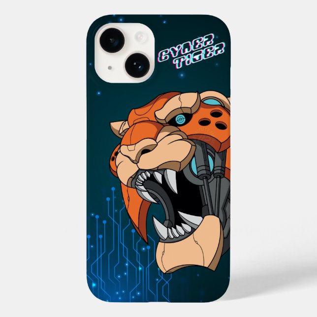 Cyber Tiger | Case-Mate iPhone 14 Hülle (Rückseite)