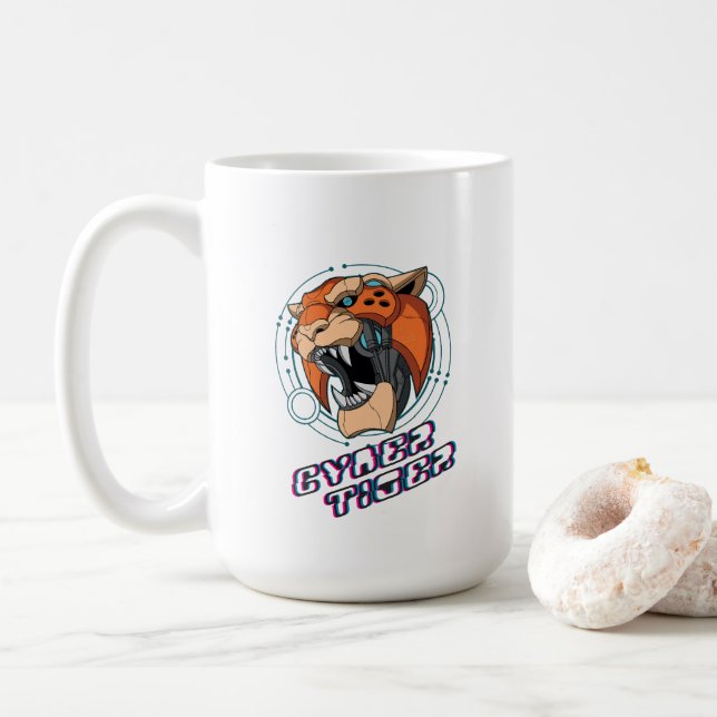 Cyber Tiger | Klassische Tasse #15 (Mit Donut)