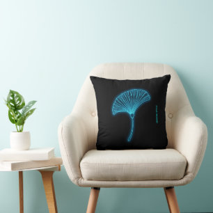 Cyber-Zen-Neon-Ginkgo-Kissen - Personalisiertes Gr Kissen