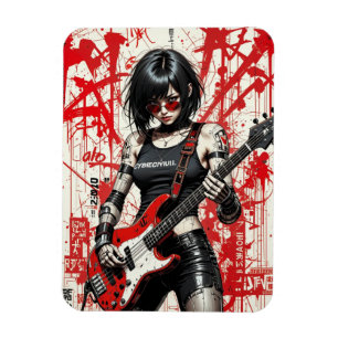 CyberBass Rebellion Flexibles Foto Magnet
