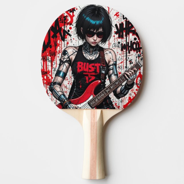 CyberBass Rebellion Ping Pong Paddle Tischtennis Schläger (Vorderseite)