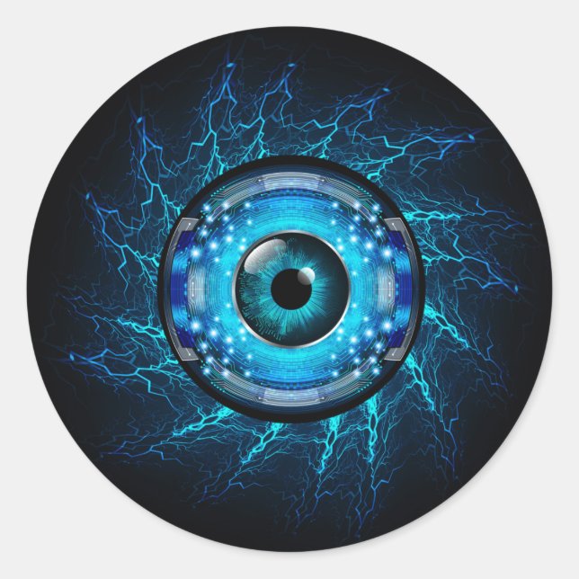 Cyberkreuz Runder Aufkleber (Vorderseite)