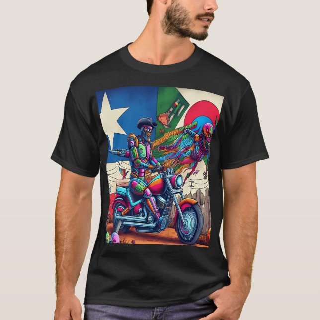 Cybernetic Adventure in the Post-Apocalyptic Deser T-Shirt (Vorderseite)