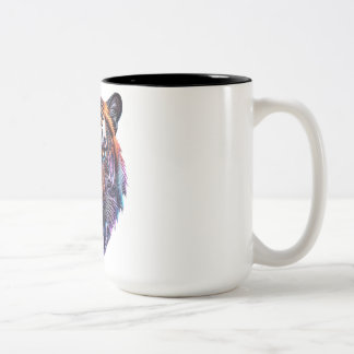 Cybernetic Bio-Mechanical Tiger Portrait Zweifarbige Tasse