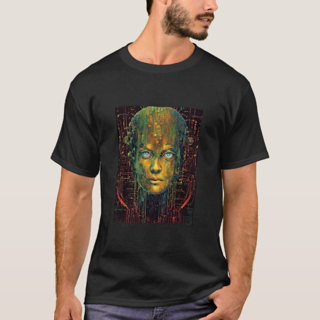 Cybernetic Green Face T-Shirt (Vorderseite)