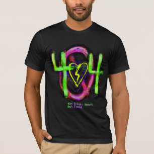 Cyberpunk 404 Error Herz Nicht Gefunden Glitch T-Shirt