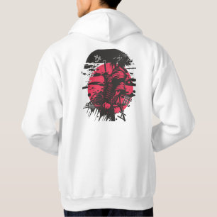 Cyberpunk-Abstrakt-Rot-Totenkopf-Hoodie – Streetwe Hoodie