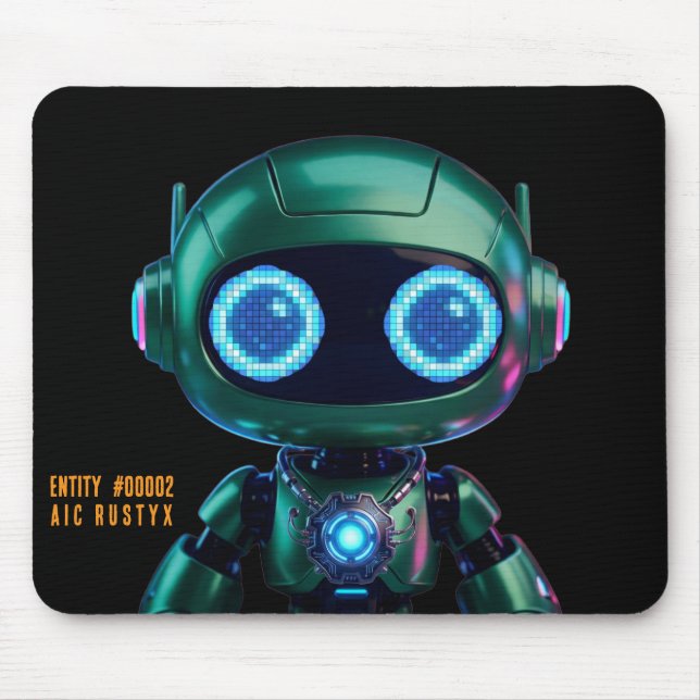 Cyberpunk-AI-Roboter-Mauspad #00002 | AIC Rustyx Mousepad (Vorne)