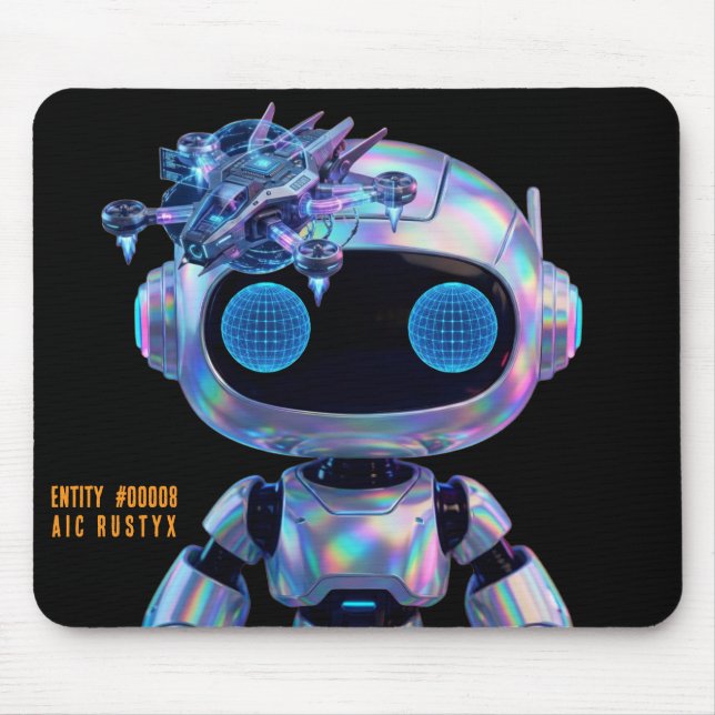 Cyberpunk-AI-Roboter-Mauspad #00008 | AIC Rustyx Mousepad (Vorne)
