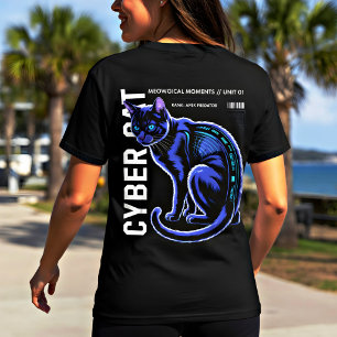 Cyberpunk Blaues Katzen-T-Shirt – Glow-Shirt für G T-Shirt