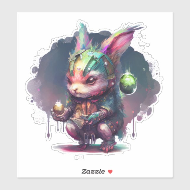 Cyberpunk Bunny Aufkleber (Blatt)