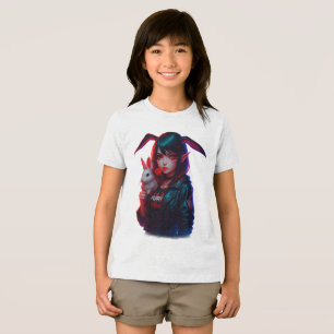 Cyberpunk-Bunnygirl – Cooles Neon-Kinder-T-Shirt Tri-Blend Shirt