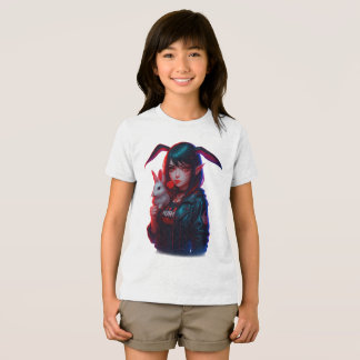 Cyberpunk-Bunnygirl – Cooles Neon-Kinder-T-Shirt Tri-Blend Shirt