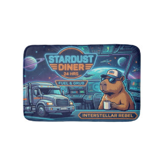 Cyberpunk Capybara Weltraumtruckfahrer Stardust Di Badematte