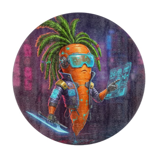Cyberpunk Carrot Schneidebrett (Vorderseite)