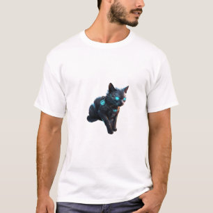 🐱 🚀 Cyberpunk Cat - Futuristischer T - Shirt 🌆