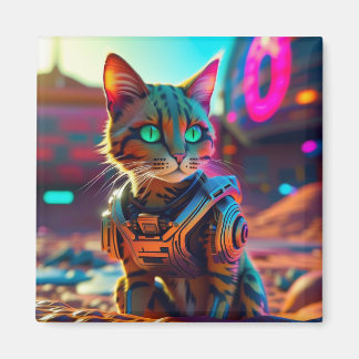 Cyberpunk Cat Kühlschrankmagnet