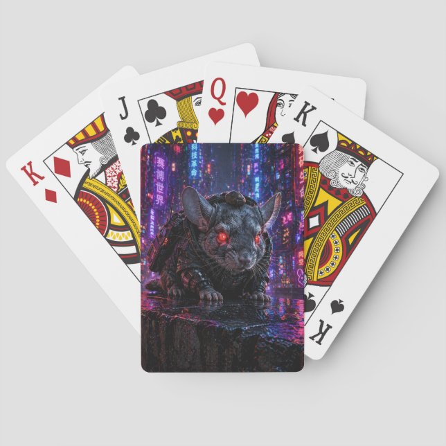 Cyberpunk-Chinchilla Spielkarten (Rückseite)