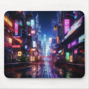 Cyberpunk City Night Mousepad
