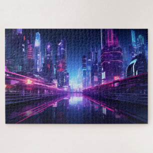 Cyberpunk City Reflection