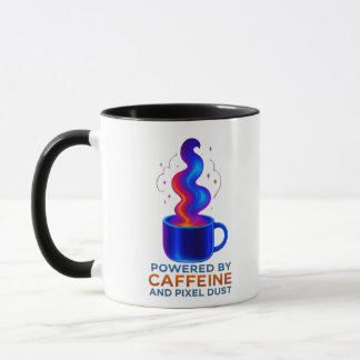 Cyberpunk "Coffeine & Pixel Dust" Coffee Tasse