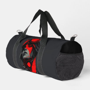 Cyberpunk-dystopisches Mädchen roter Ziel-Duffelba Duffle Bag