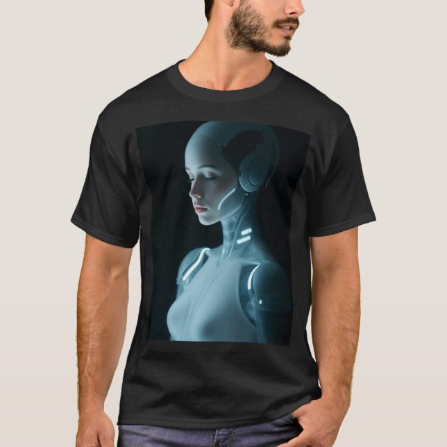Cyberpunk Enigma: The Beauty of the Machine T-Shirt (Vorderseite)