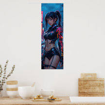 Cyberpunk Femme Fatale: Futuristische KI Android i