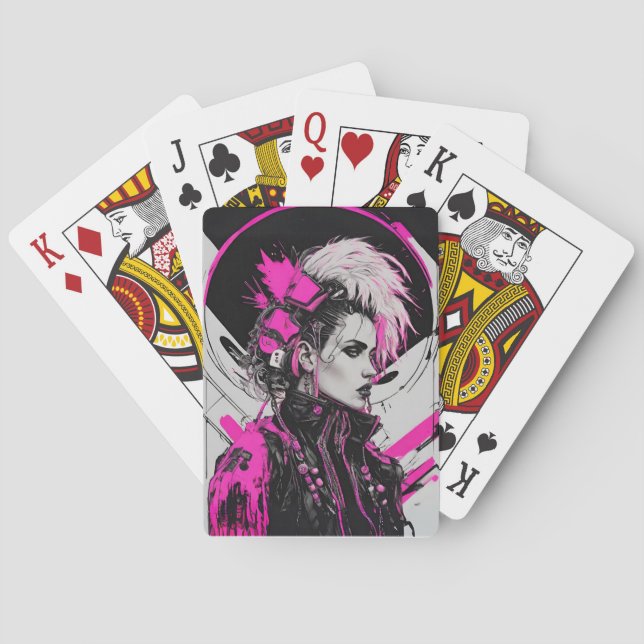 Cyberpunk Femme Fatale Playing Cards Spielkarten (Rückseite)