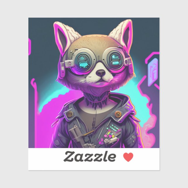 Cyberpunk Fox Aufkleber (Blatt)