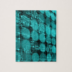 Cyberpunk Futuristic Computer Technology Circuit