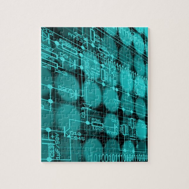 Cyberpunk Futuristic Computer Technology Circuit (Vertikal)