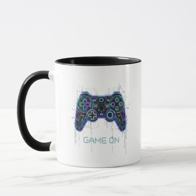  ​Cyberpunk Gaming Controller - Neon Game On Tech  Tasse (Links)