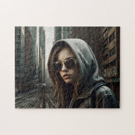 Cyberpunk Girl Hoodie Dystopian