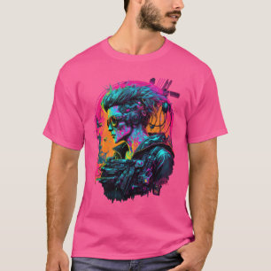 Cyberpunk Girl: Technologie hat das li der Leute v T-Shirt