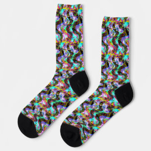 Cyberpunk Glitched Signal Socks Socken