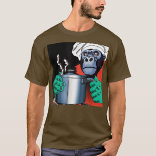 Cyberpunk Gorilla Aesthetic Cooking Dinner (6) T-Shirt