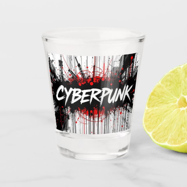 Cyberpunk-Graffiti-Shot-Glass Schnapsglas (Vorderseite)