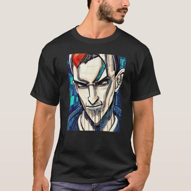 Cyberpunk Hacker Computer Geek Design Premium_1 T-Shirt (Vorderseite)