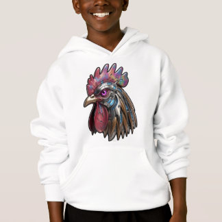 Cyberpunk-Hahn Irisierendes mechanisches Kunstwerk Hoodie