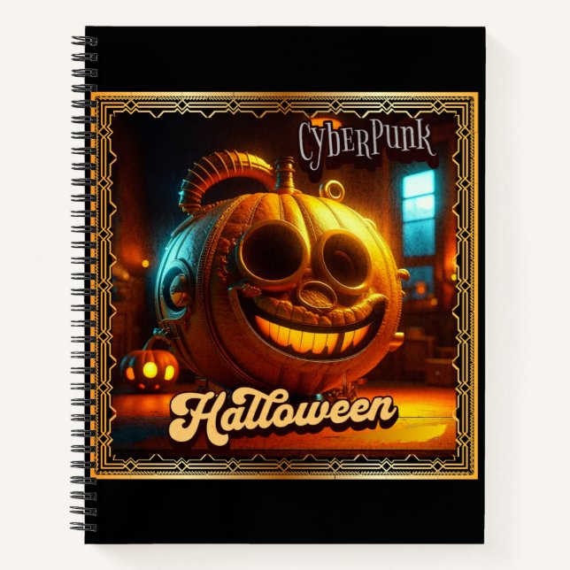 CYBERPUNK HALLOWEEN PUMPKIN NOTIZBUCH (Vorderseite)