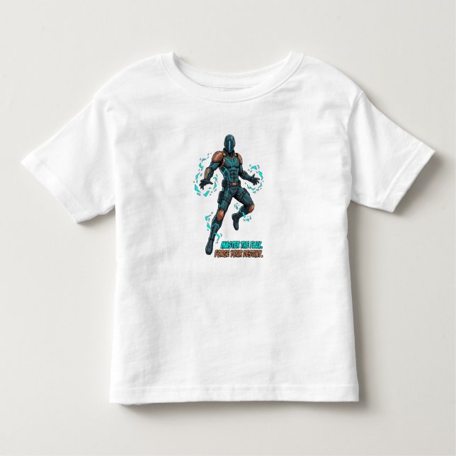 Cyberpunk Hero - Dynamic Comic Art Kleinkind T-shirt (Vorderseite)