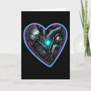 Cyberpunk-Herz Valentinsgruß Karte