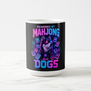 Cyberpunk Husky Neon Mahjong Gaming Hunde Liebhabe Kaffeetasse