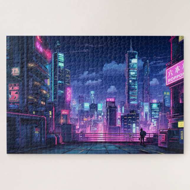 Cyberpunk Japan Rooftop (Horizontal)