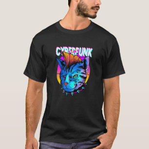 Cyberpunk-Katze-Cyborg-Kätzchen-futuristische Katz T-Shirt