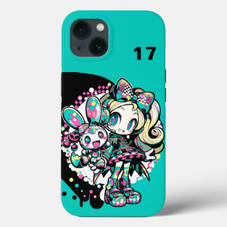 Cyberpunk Kawaii Anime Girl Custom Number Case-Mate iPhone Hülle