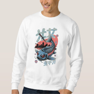 Cyberpunk Koi – Futuristischer japanischer Fisch Sweatshirt