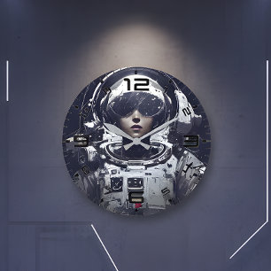 Cyberpunk Kosmischer Navigator Wanduhr